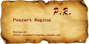 Poszert Regina névjegykártya